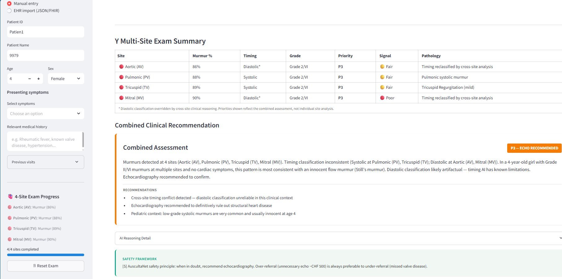 AuscultaNet clinical interface